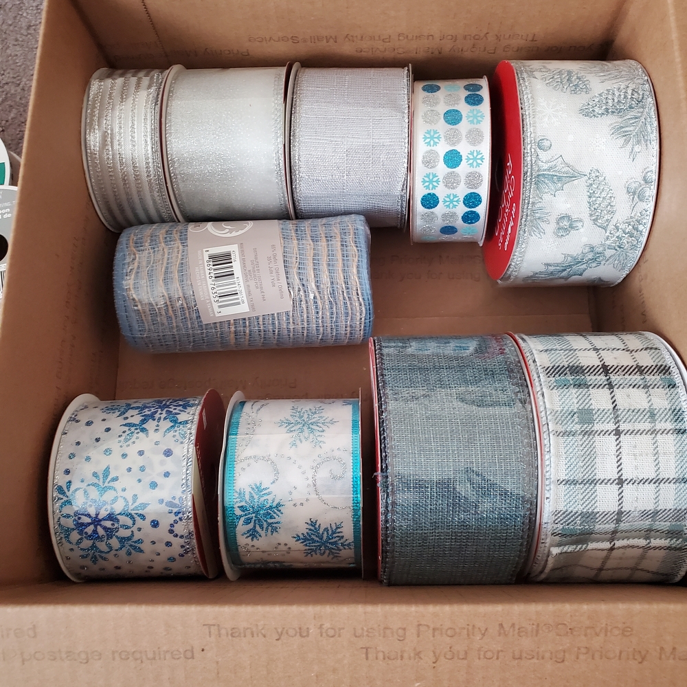 Celebrate It Festive Ribbon Collection - Silver and Blue